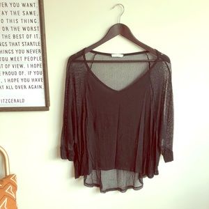 Black mesh top